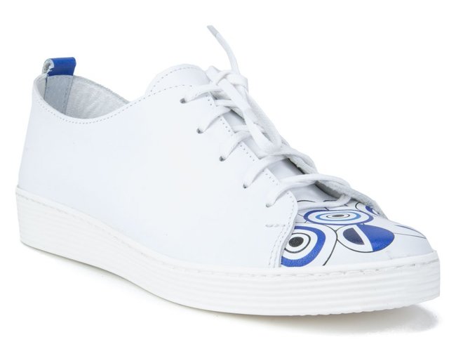 Filippo 10102 Zara biele topánky + modrá potlač